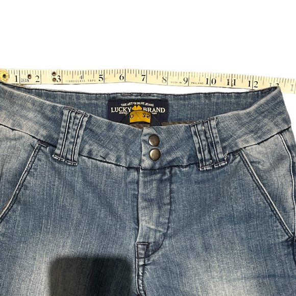 LUCKY BRAND Flare Jeans Size 0 / 25 Snap Zip Closure Mid Rise 4 Pockets - Picture 8 of 15